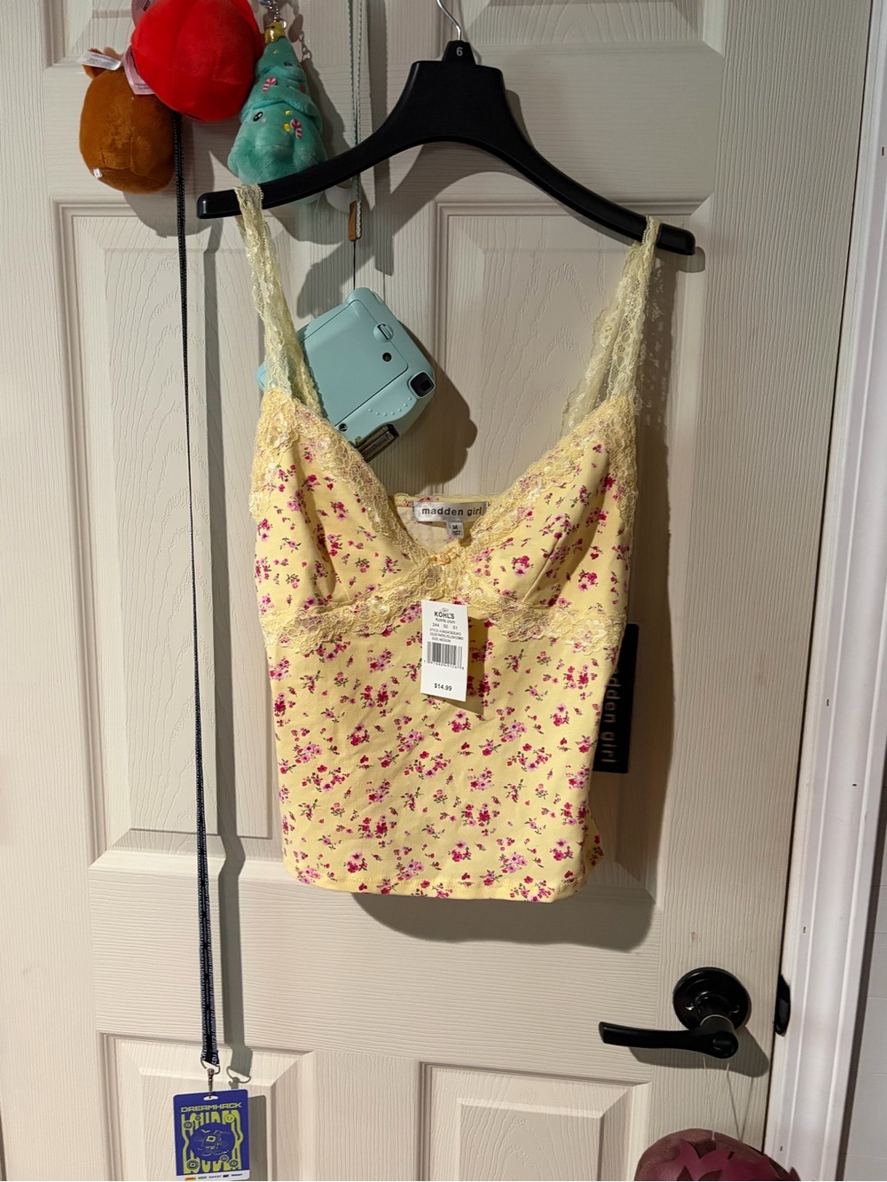 Kohl's Yellow Floral Lace-Trim Cami